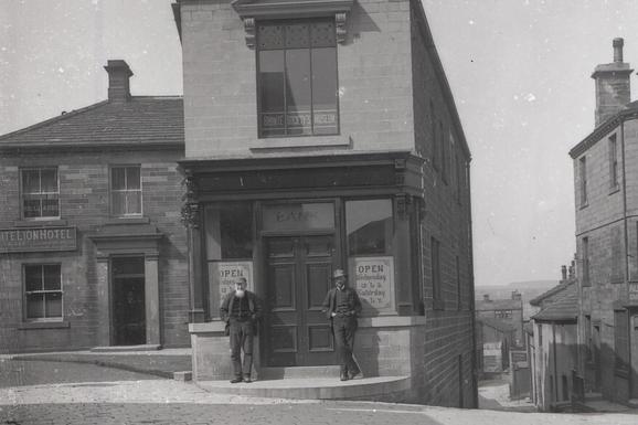 The Penny Bank at the top of Haworth Main Street where the Bronte Museum first opened.