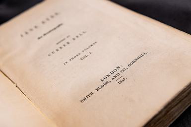 Photo of the title page of 'Jane Eyre'.