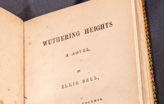 Photo of the title page of 'Wuthering Heights'.
