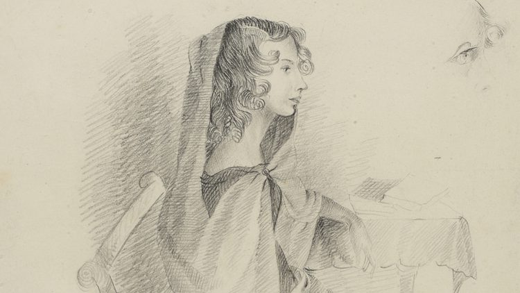 Pencil drawing of Anne Bronte