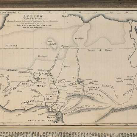 A map of Africa in a book